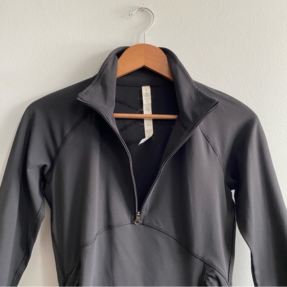 Lululemon Black Pullover Half Zip Sweatshirt Luxtreme 6 “Kriss Cross” Reflective - Picture 3 of 12